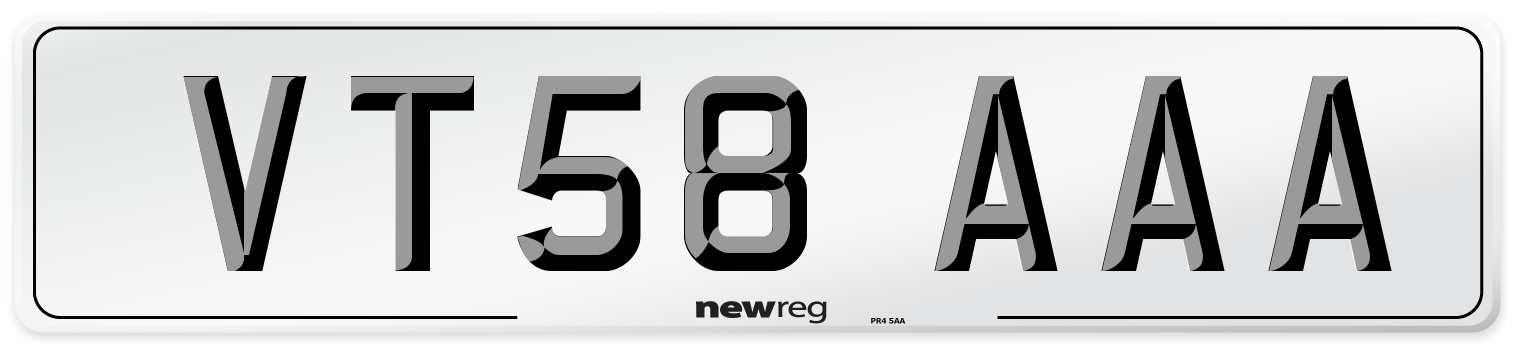 VT58 AAA Number Plate from New Reg